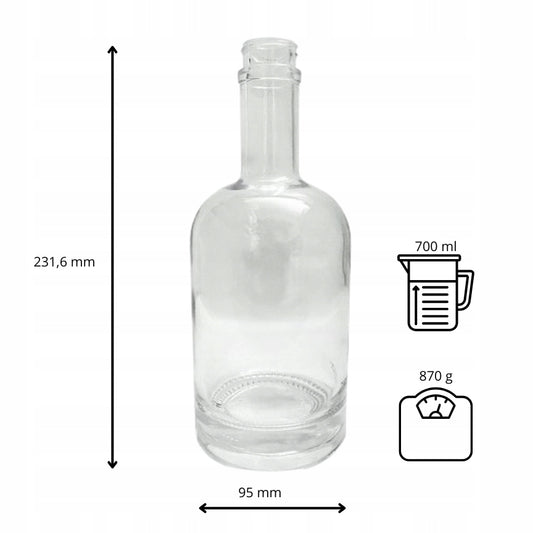 Butelka BOSS 700 ml na nalewki soki bimber alkohol wódkę whisky koniak rum