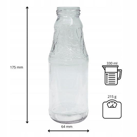 Butelka Jar Fruits 330 ml bezbarwna na soki passatę mleko wodę smoothie