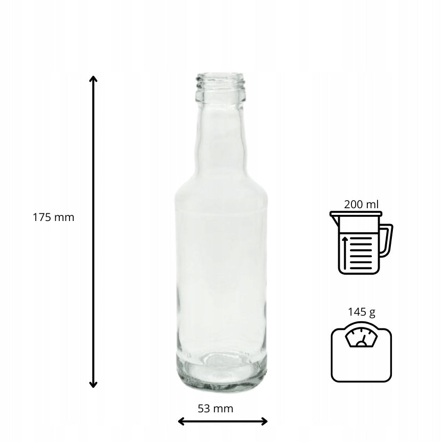 Butelka monopolowa 200 ml na soki nalewki oliwę olej ocet bimber wódkę