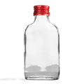 50x Butelka piersiówka 100ml szklana do alkoholi wódki + czerwona zakrętka
