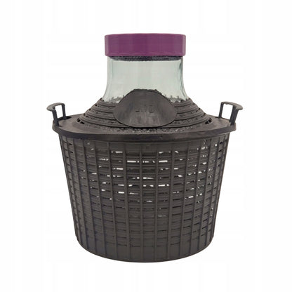 Balon Demijohn 10 L na wino cydr alkohol z plastikowym koszem i nakrętką