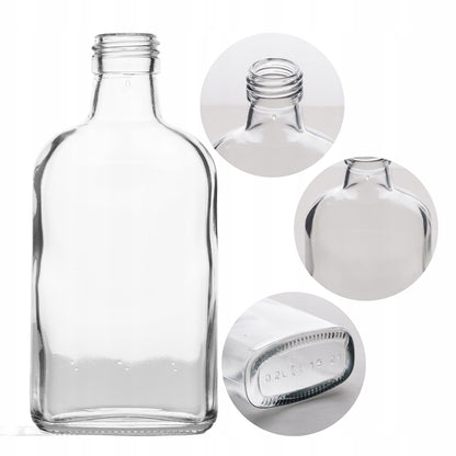 Butelka piersiówka 200ml szklana do alkoholi, wódka bimber sok nalewki