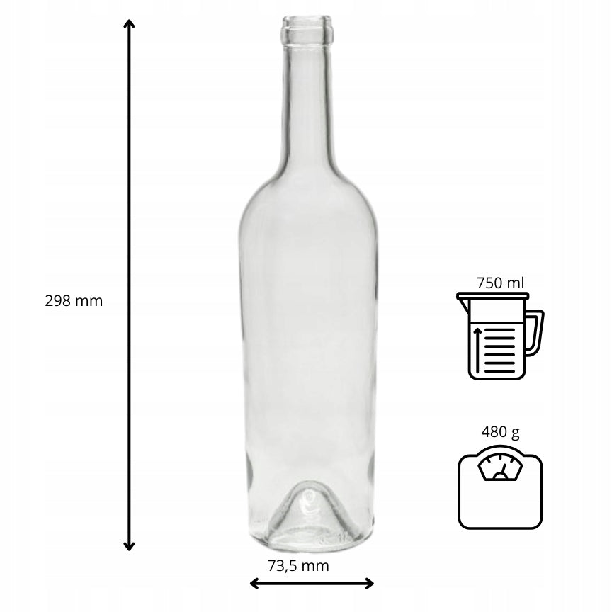 Butelka Gretta 750 ml bezbarwna na wino nalewki soki bimber alkohol cydr