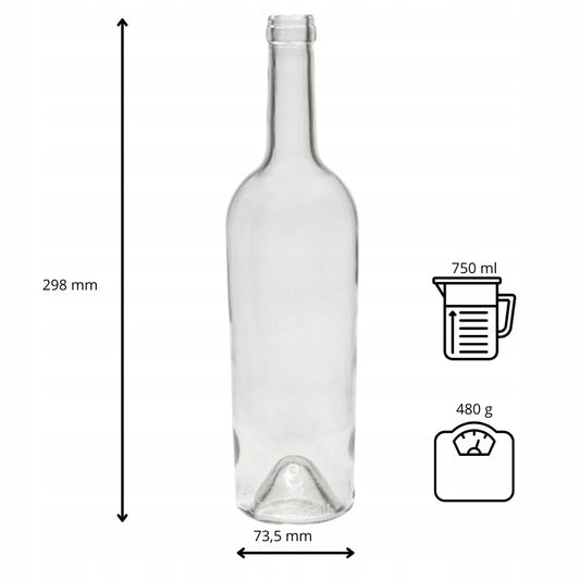 Butelka Gretta 750 ml bezbarwna na wino nalewki soki bimber alkohol cydr