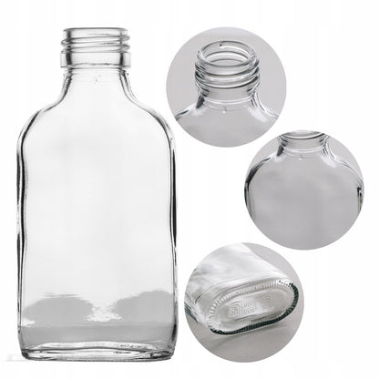 Butelka piersiówka 100ml szklana do alkoholi, wódka bimber sok nalewki