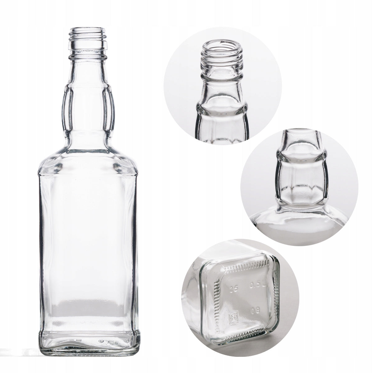 Butelka na whisky bourbon brandy koniak szklana DANIELS 0,5 L 500 ml