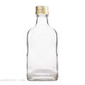 50x Butelka Flaga 200 ml szkło piersiówka nalewki bimber + złota zakrętka
