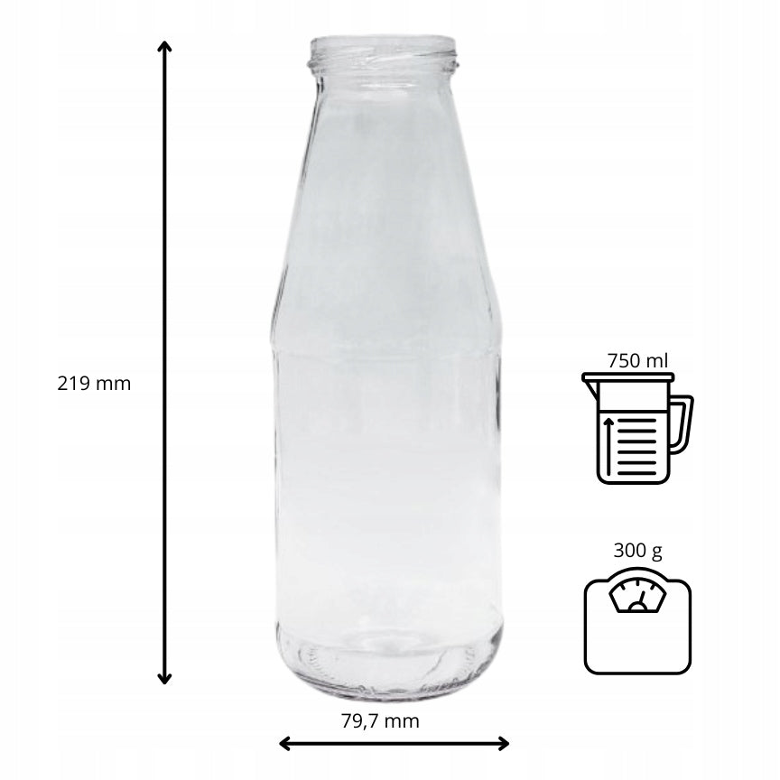 Butelka Jar Passata 750 ml bezbarwna na soki passatę mleko wodę lemoniadę