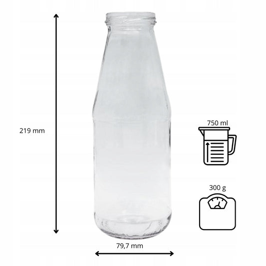 Butelka Jar Passata 750 ml bezbarwna na soki passatę mleko wodę lemoniadę