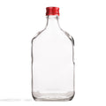 50x Butelka 350ml piersiówka szklana do alkoholi + czerwona zakrętka