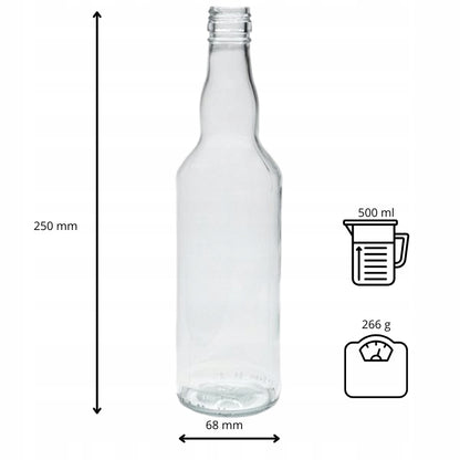 Butelka Monopolowa 500ml szklana do nalewek i alkoholi, wódka, bimber, sok