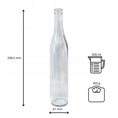 Butelka szklana 500 ml na alkohol soki nalewki koniak likier bimber wódkę