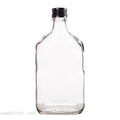 50x Butelka 350ml piersiówka szklana do alkoholi nalewek + czarna zakrętka