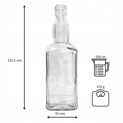 Butelka na whisky bourbon brandy koniak szklana DANIELS 0,5 L 500 ml