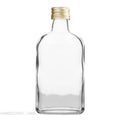 50x Butelka piersiówka 200ml szklana do alkoholi bimber + złota zakrętka