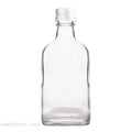50x Butelka Flaga 200 ml szkło piersiówka nalewki bimber + biała zakrętka