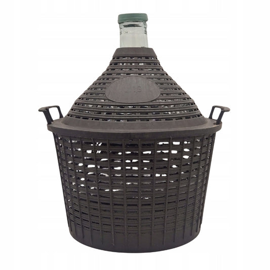 Balon Demijohn 15 L na wino cydr alkohol z plastikowym koszem i nakrętką