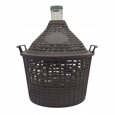 Balon Demijohn 15 L na wino cydr alkohol z plastikowym koszem i nakrętką