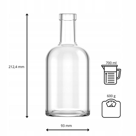 Butelka BOSS korek 700 ml na whisky koniak rum nalewki soki bimber alkohol