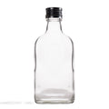 50x Butelka Flaga 200 ml szkło piersiówka nalewki bimber + czarna zakrętka
