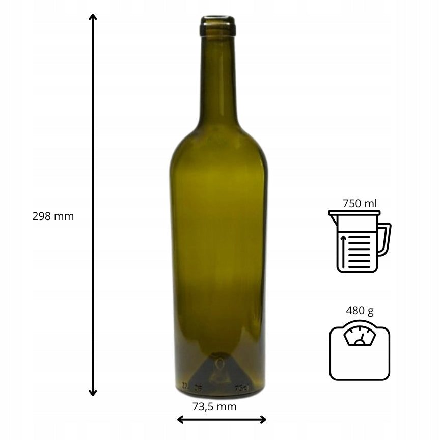 Butelka Gretta 750 ml oliwkowa na wino nalewki soki bimber alkohol oliwę