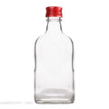 50x Butelka Flaga 200ml szkło piersiówka nalewki bimber + czerwona zakrętka