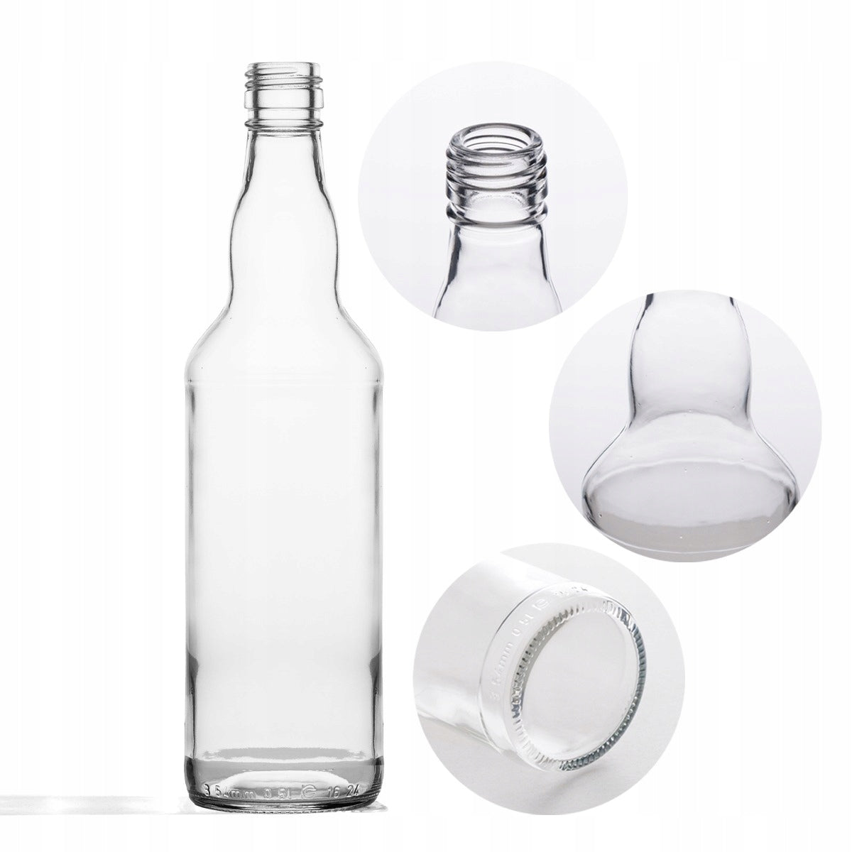 Butelka Monopolowa 500ml szklana do nalewek i alkoholi, wódka, bimber, sok