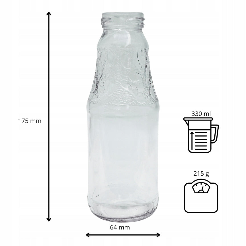 Butelka Jar Fruits 330 ml bezbarwna na soki passatę mleko wodę smoothie