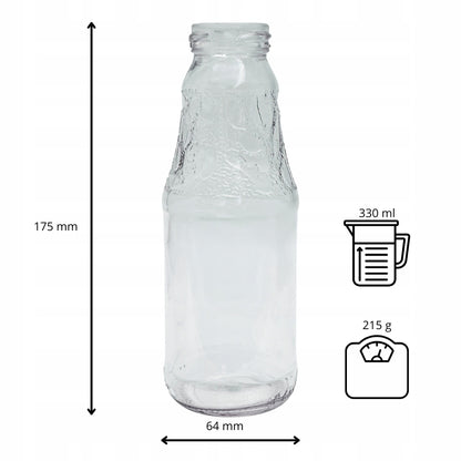 Butelka Jar Fruits 330 ml bezbarwna na soki passatę mleko wodę smoothie